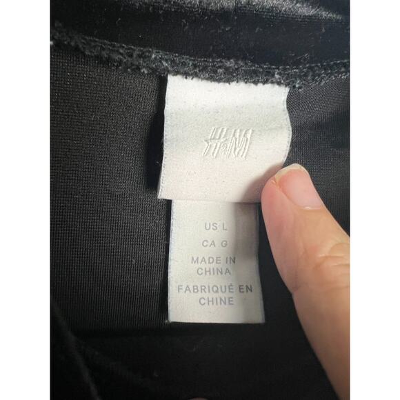 H&M Dress Womens Large Velvet Rhinestone Studded Bodycon Mini Long Sleeve Party - Picture 3 of 7